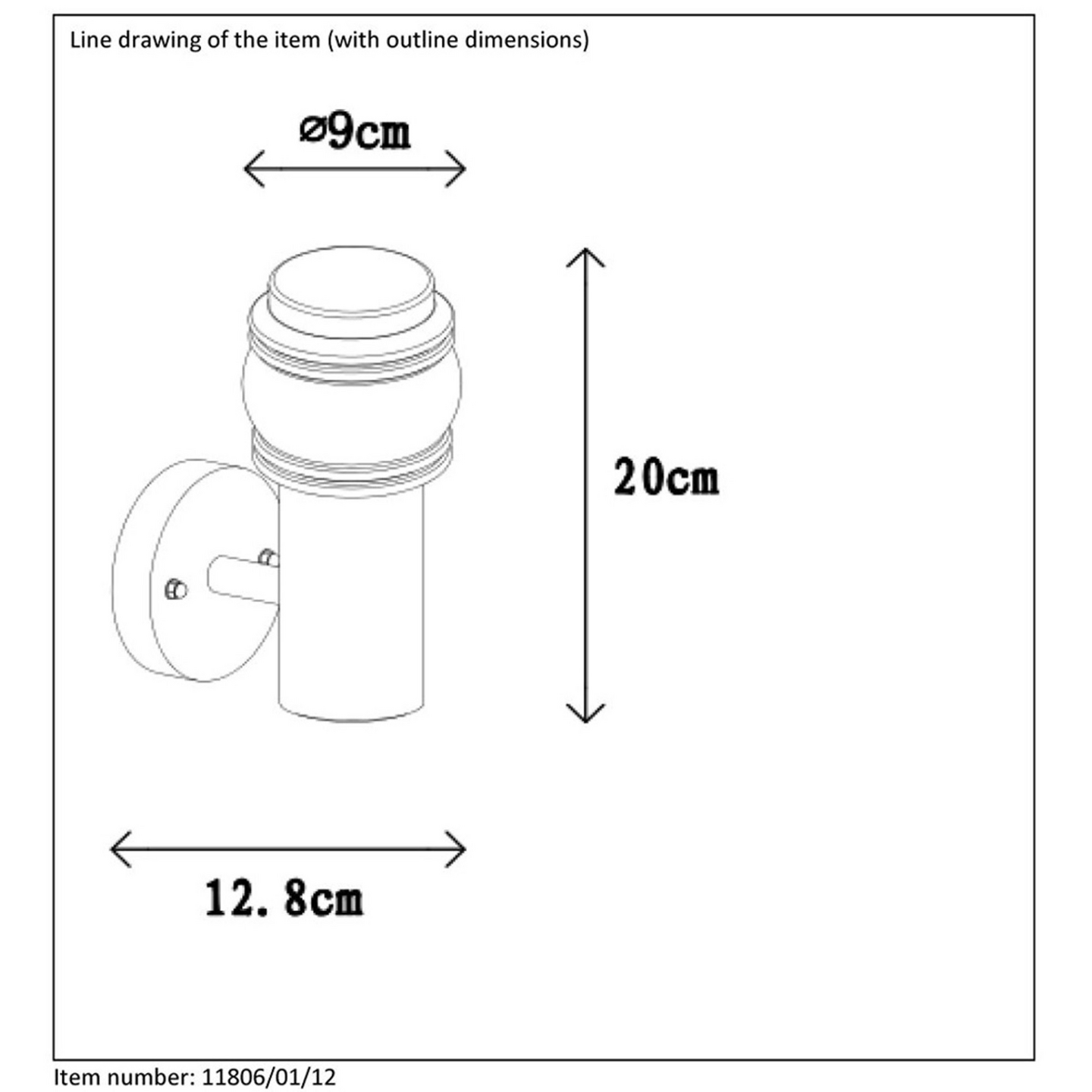 Ulkoseinävalaisin Lucide Mirane 90mm E14 max.11W satiinikromi