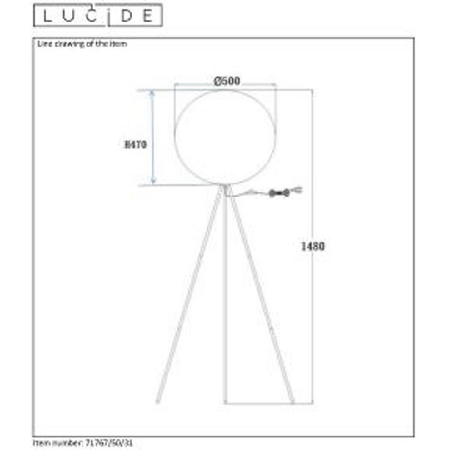 Lattiavalaisin Lucide Goosy Soft 500mm E27 max.60W valkoinen