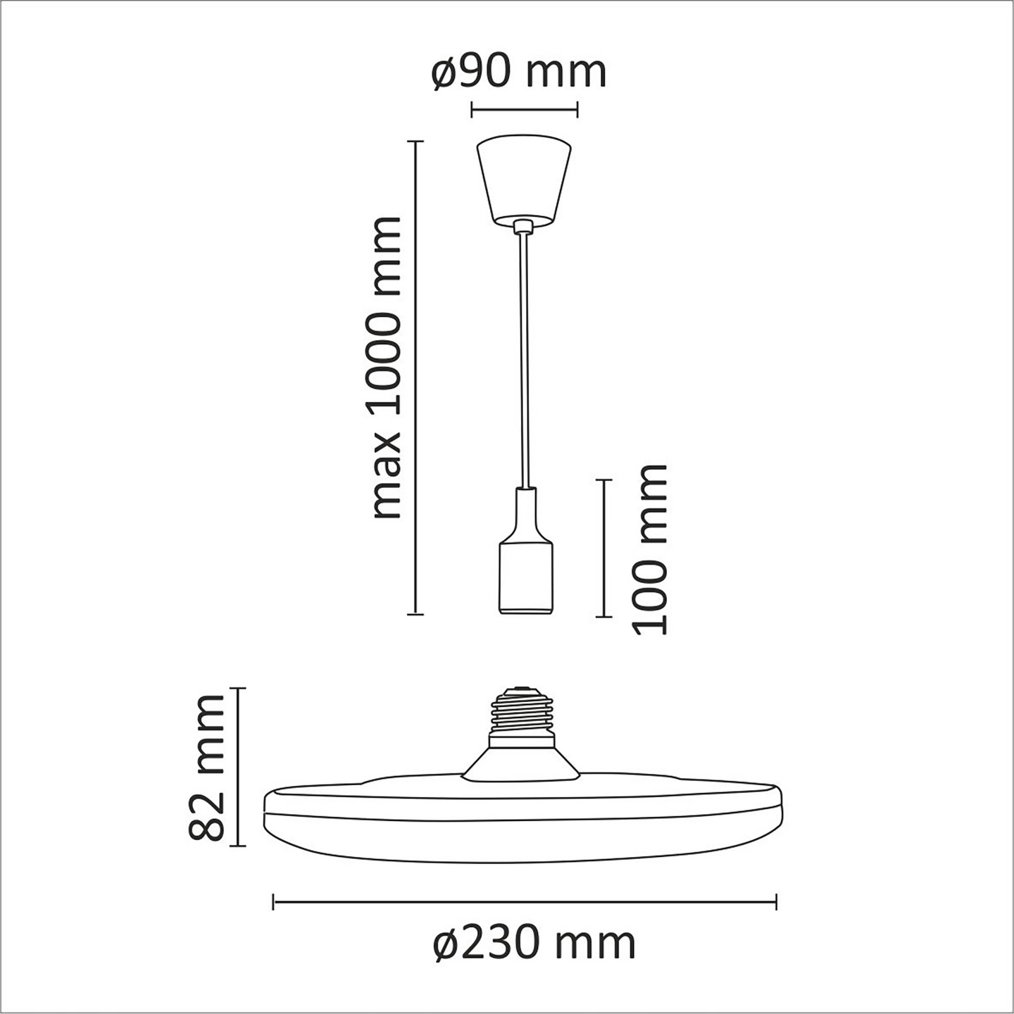 Riippuvalaisin Polux Kiki led E27 230mm max. 15W valkoinen
