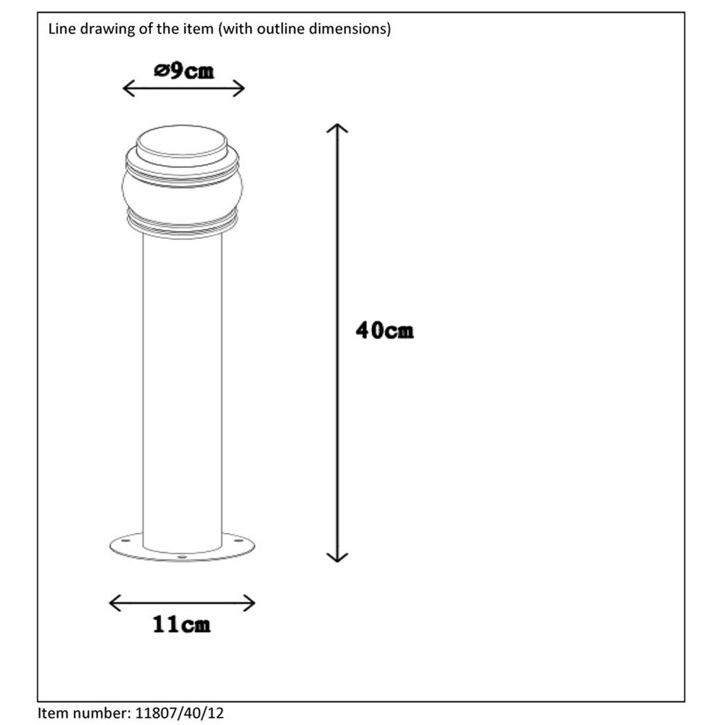 Ulkopylväsvalaisin Lucide Mirane 90mm E14 max.11W satiinikromi