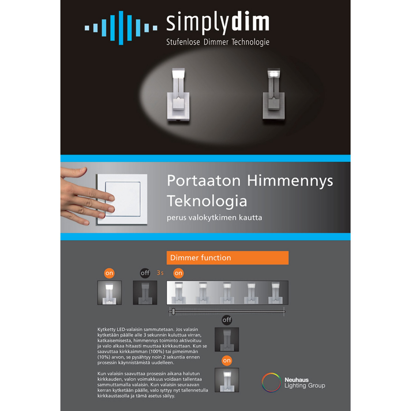 Riippuvalaisin Paul Neuhaus Titus led 600mm 38W antrasiitti