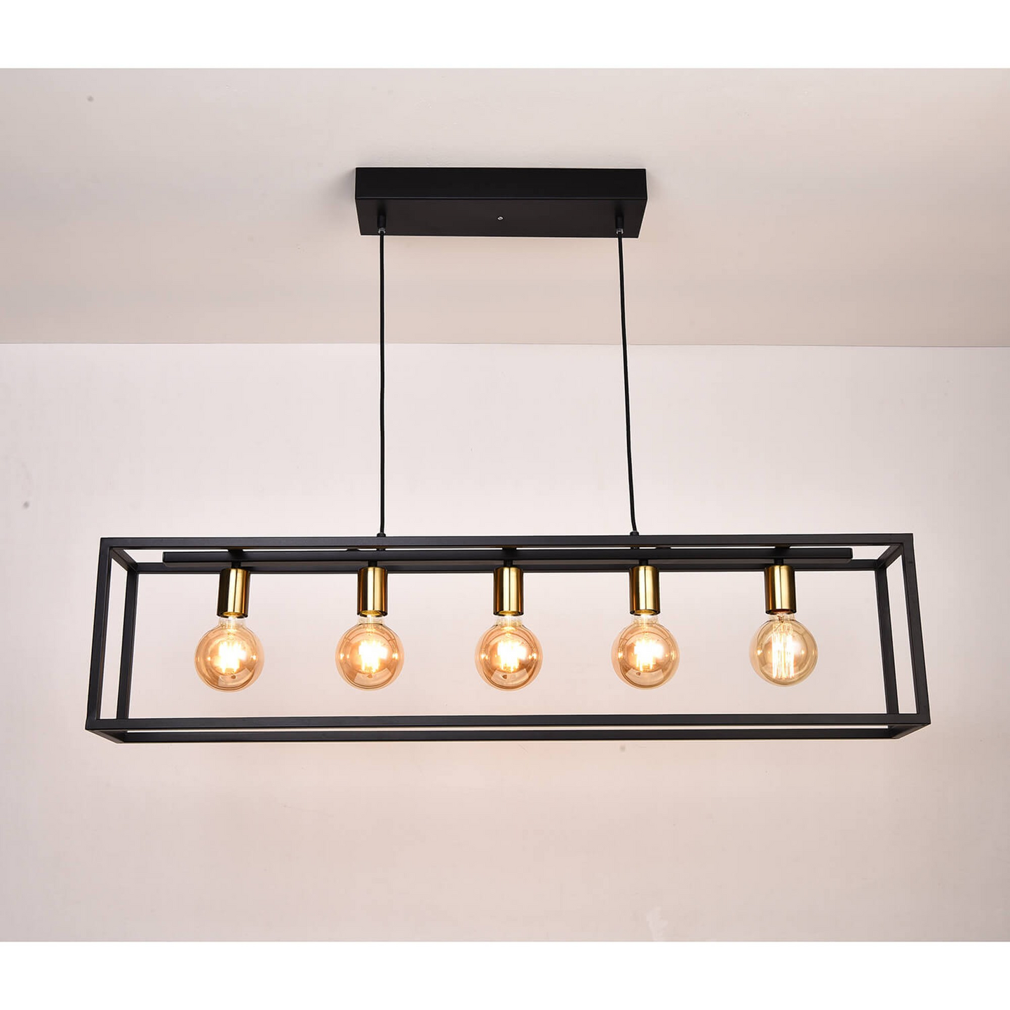 Riippuvalaisin FocusLight Svana E27 1100x160mm max. 42W musta messinki