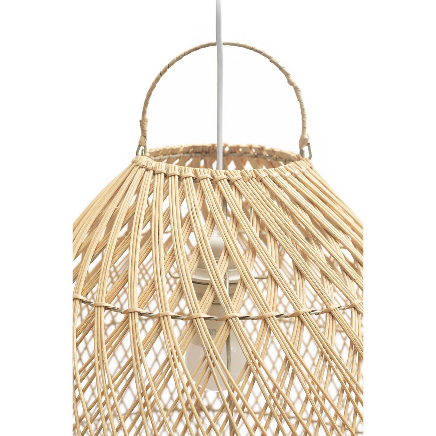 Riippuvalaisin FocusLight Rongi E27 500mm max. 60W luonnonrottinki