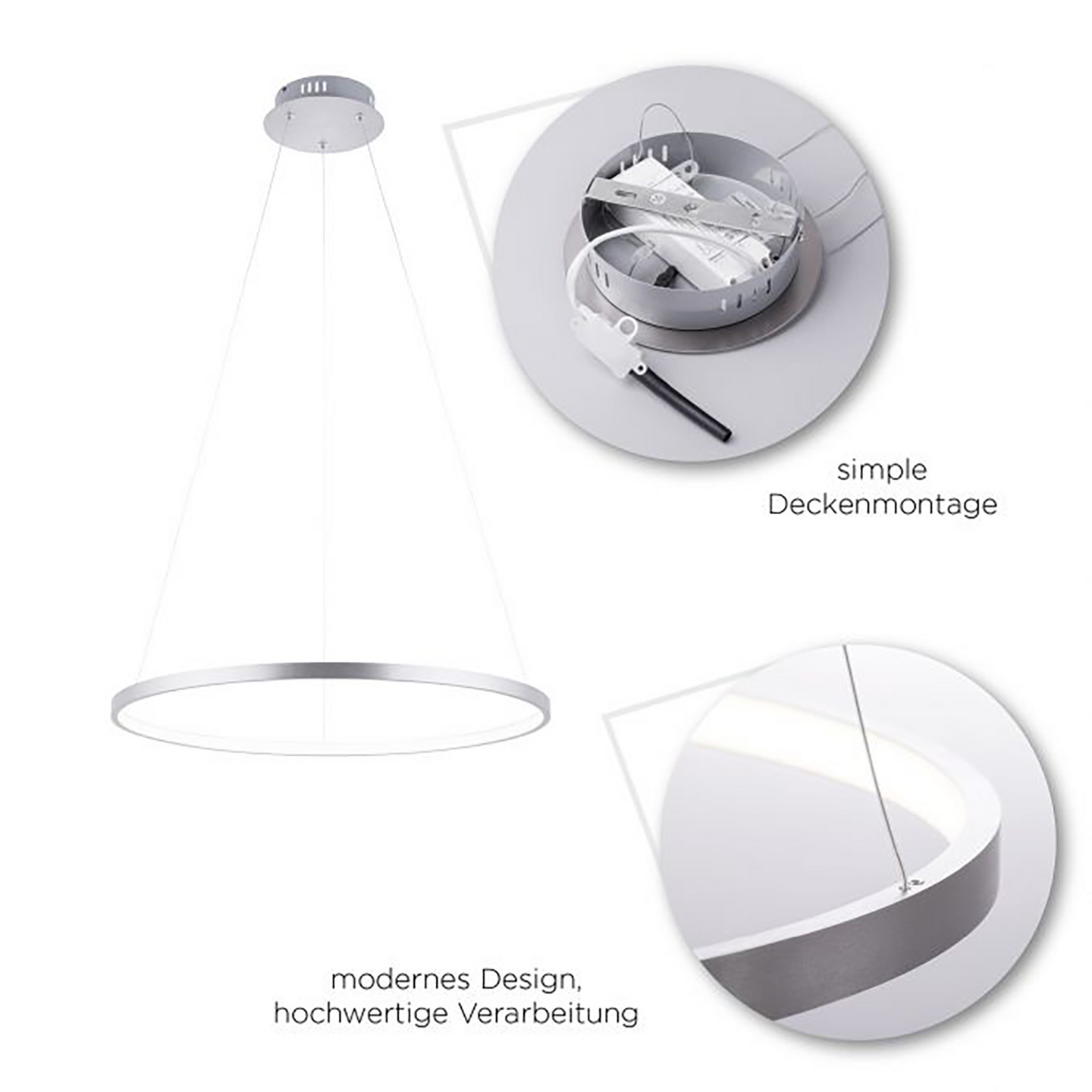 Riippuvalaisin Leuchten Direct Circle led 600mm 33W hopea