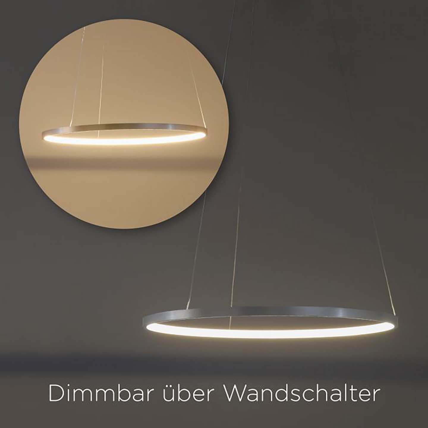 Riippuvalaisin Leuchten Direct Circle led 600mm 33W hopea