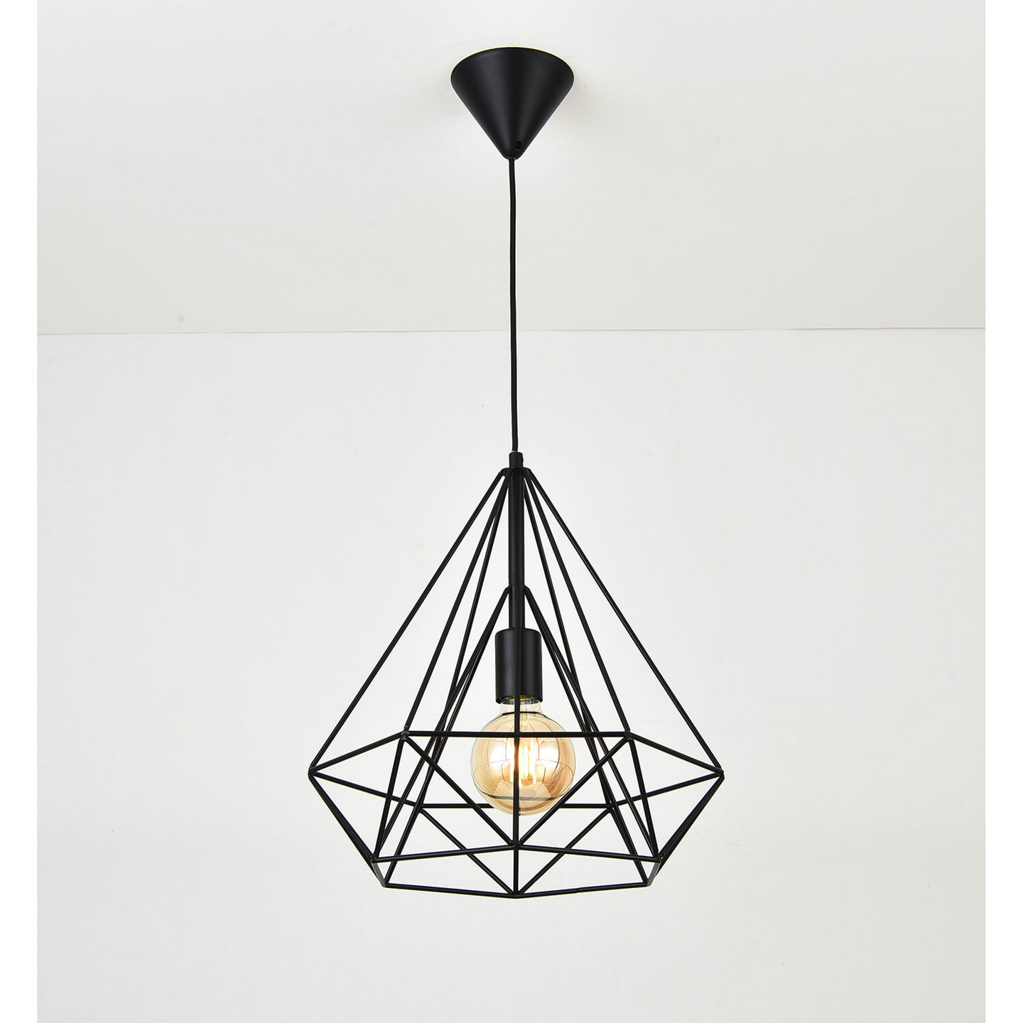 Riippuvalaisin FocusLight Diamond E27 370mm max. 60W musta