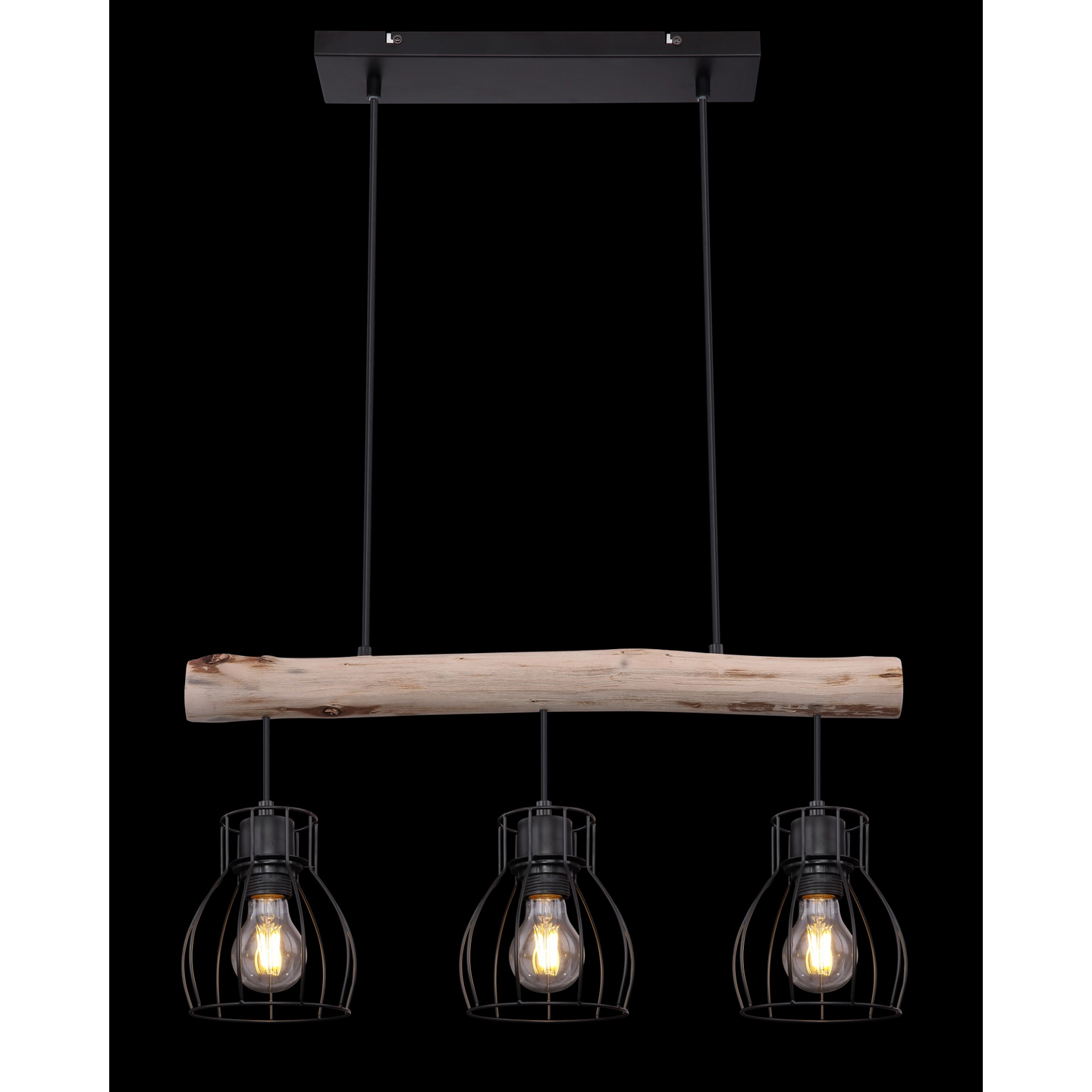 Riippuvalaisin Globo Mina E27 max.40W musta puu