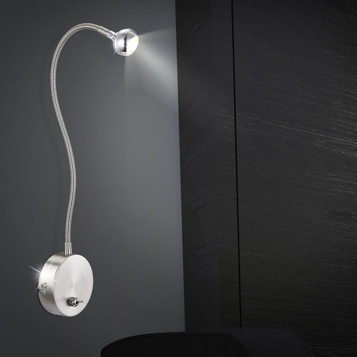 Seinävalaisin Globo Serpent led 3W teräs