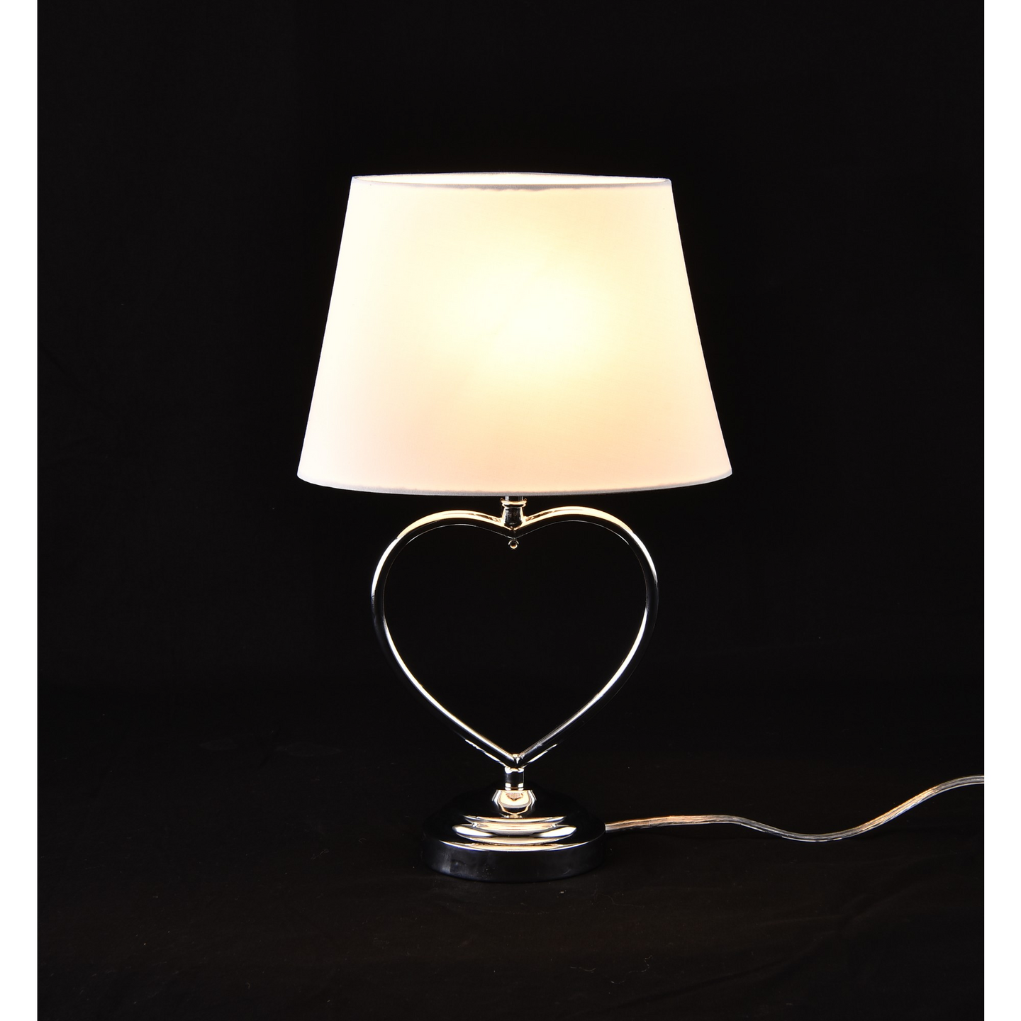 Pöytävalaisin Focuslight Love 340 mm E14 maks.42W kromi valkoinen