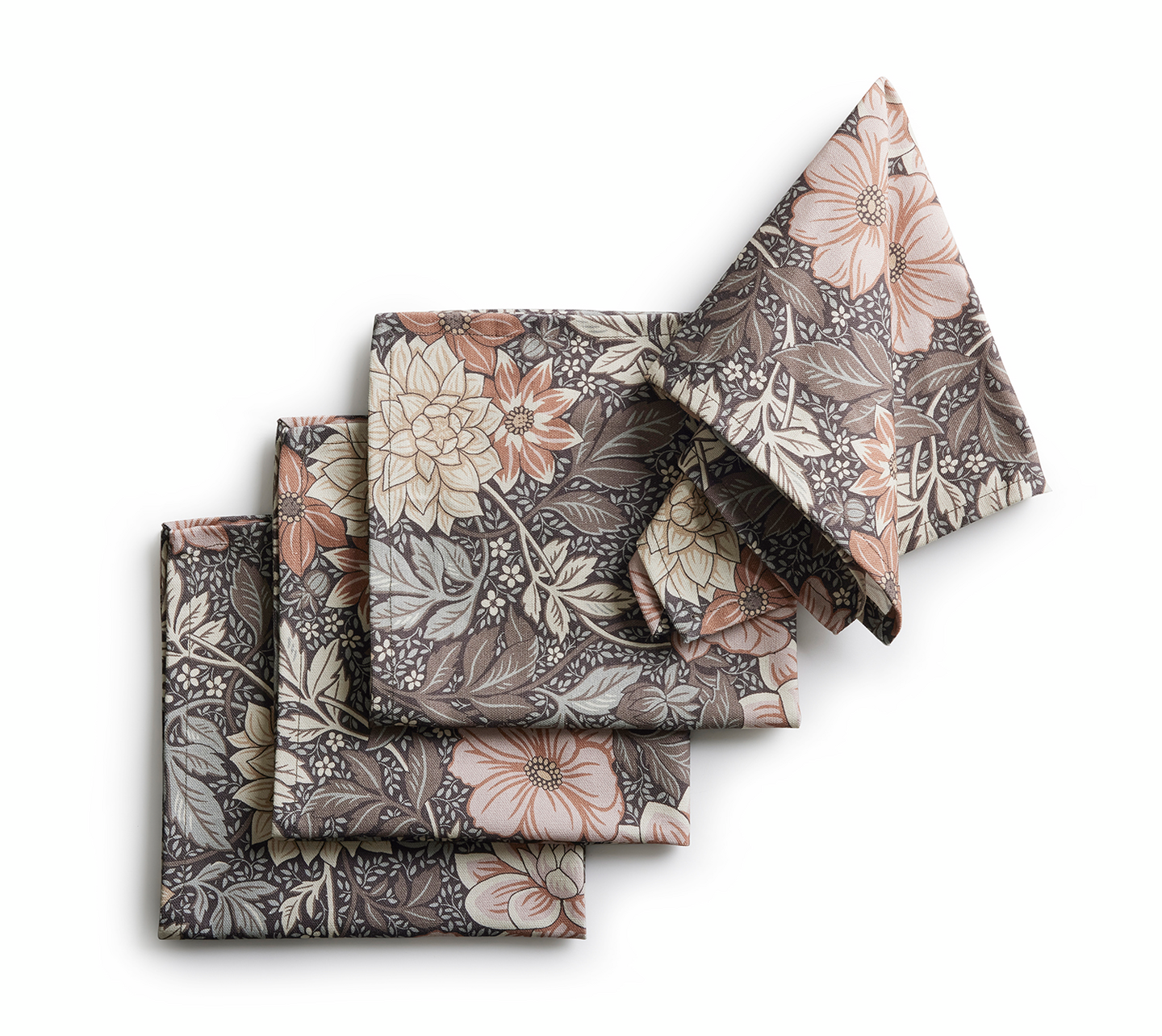 Dahlia Garden -lautasliina 40x40cm ruskea 4kpl