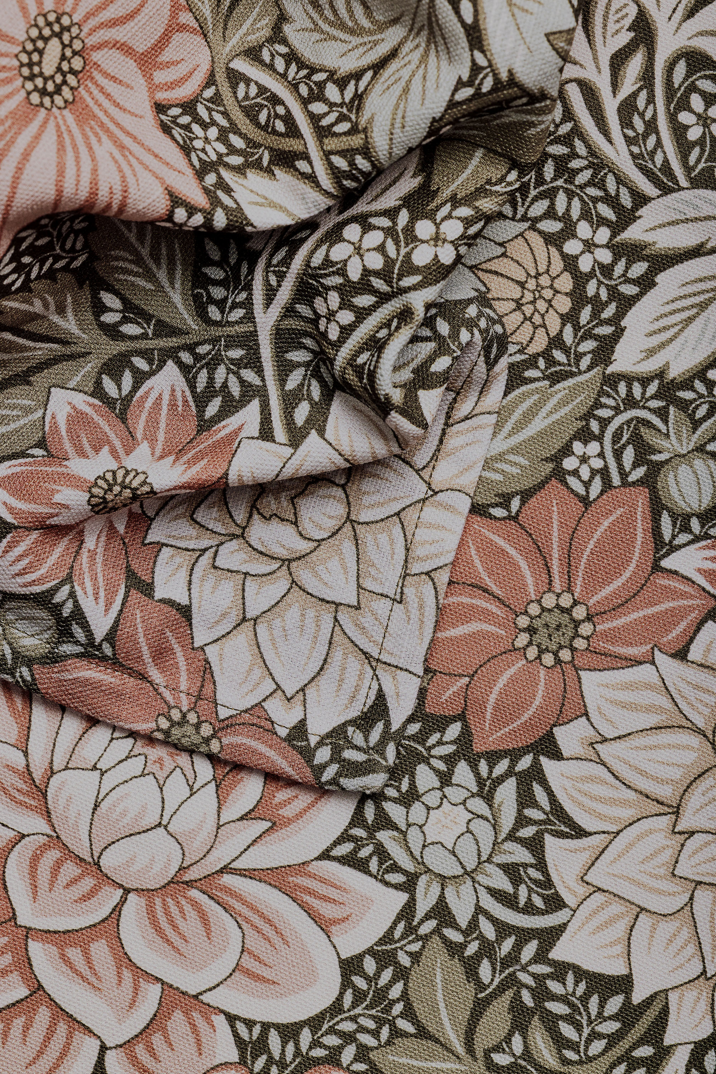 Dahlia Garden -lautasliina 40x40cm vihreä 4kpl