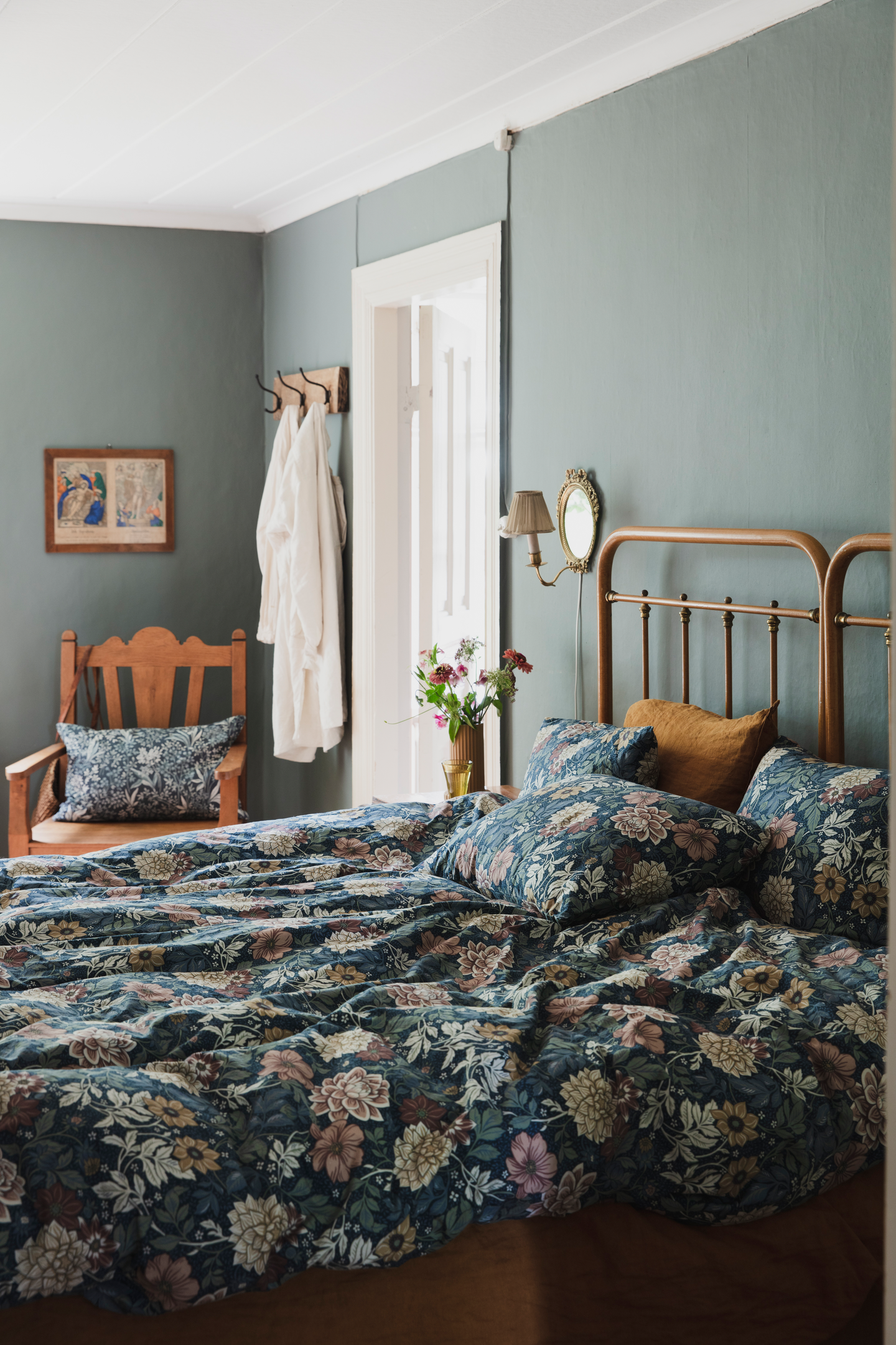 Dahlia Garden pussilakanasetti sininen