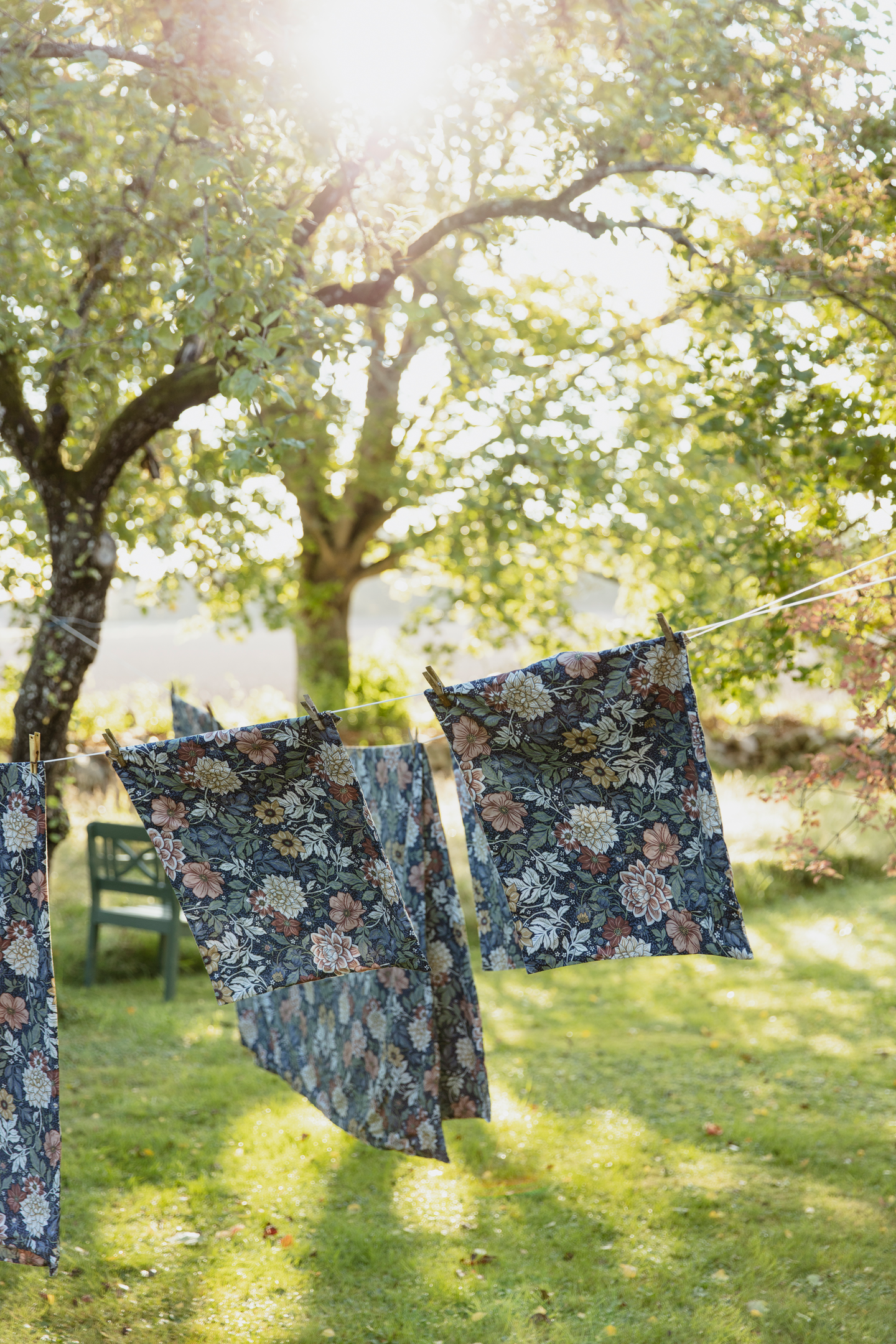 Dahlia Garden pussilakanasetti sininen