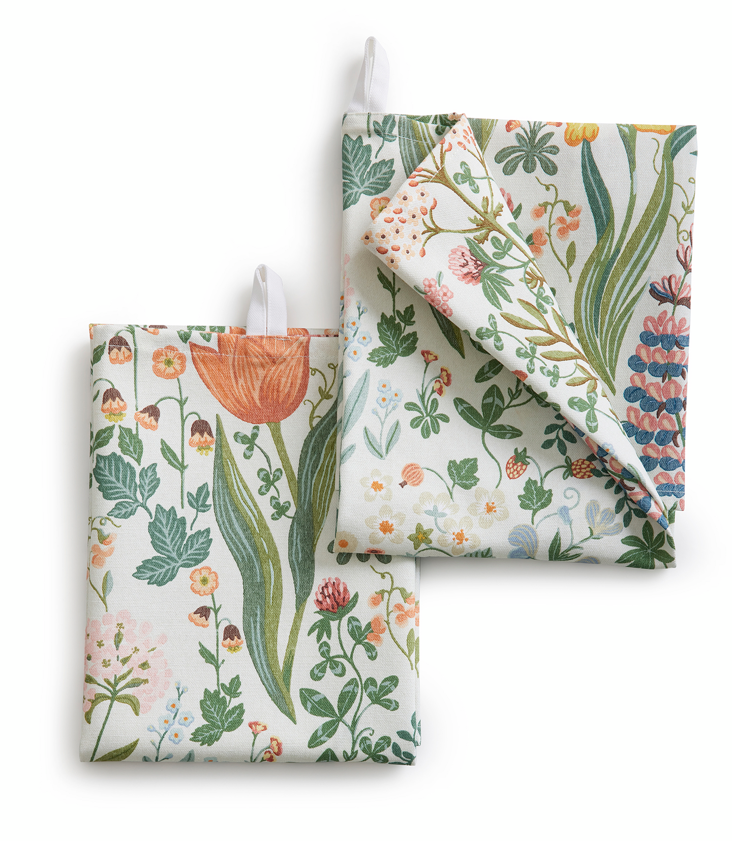 Blomsterhav-keittiöpyyhe 50x70cm valkoinen 2kpl