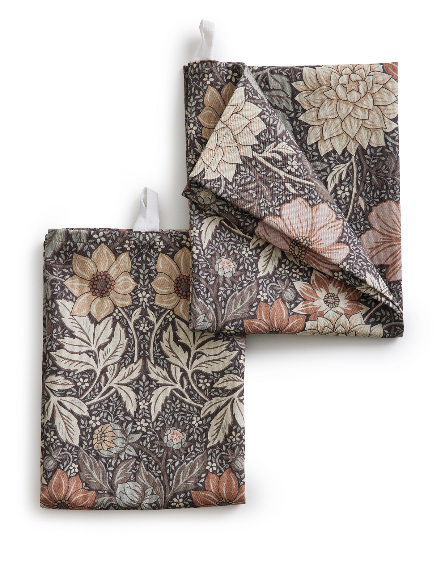Dahlia Garden -keittiöpyyhe 50x70cm ruskea 2kpl