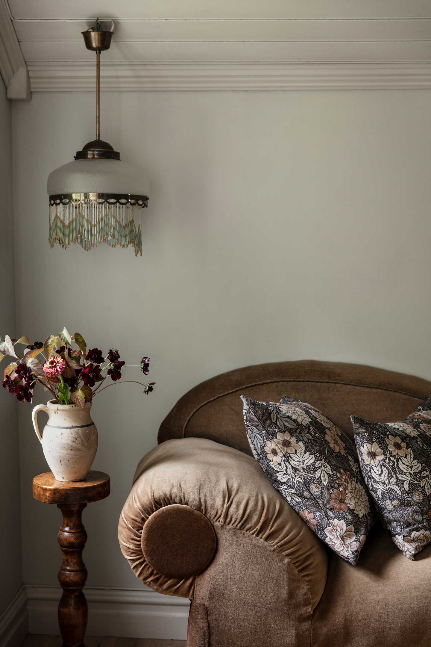 Dahlia Garden-tyynynpäällinen 50x50cm ruskea