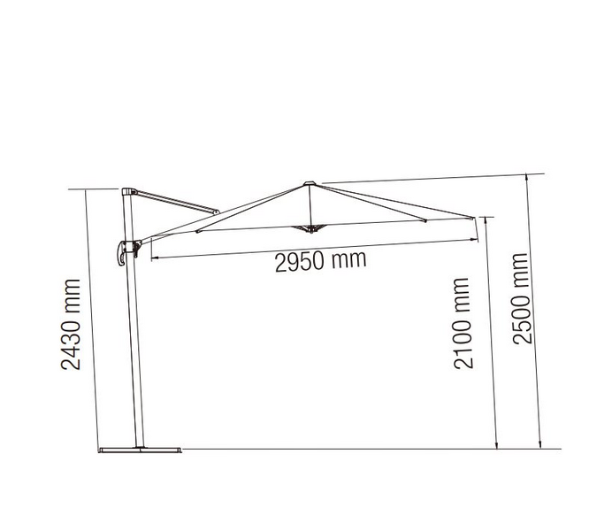 Aurinkovarjo Cello Capri harmaa 300cm