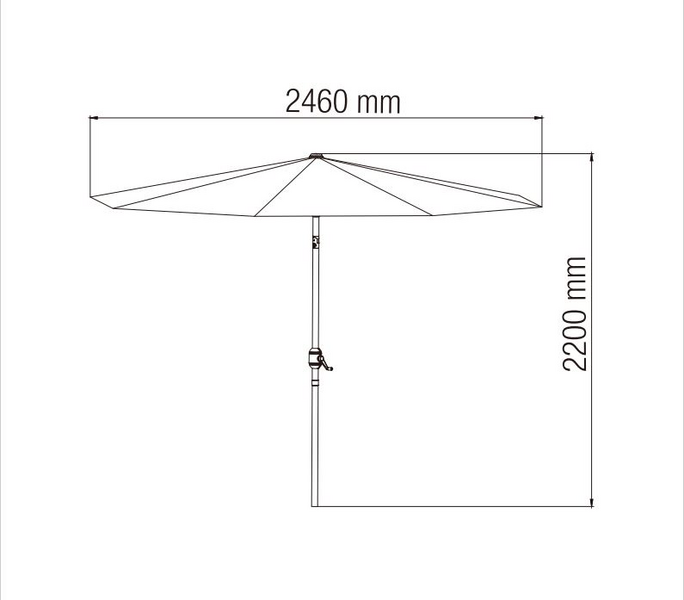 Aurinkovarjo Cello Roma harmaa 250cm