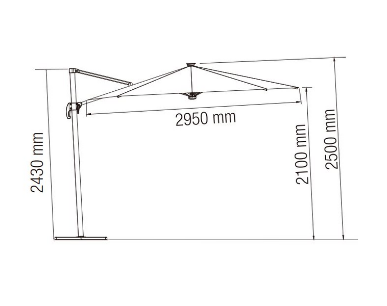 Aurinkovarjo Cello Led Paris harmaa 300cm