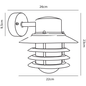 Ulkoseinävalaisin Nordlux Vejers E27 alaspäin musta