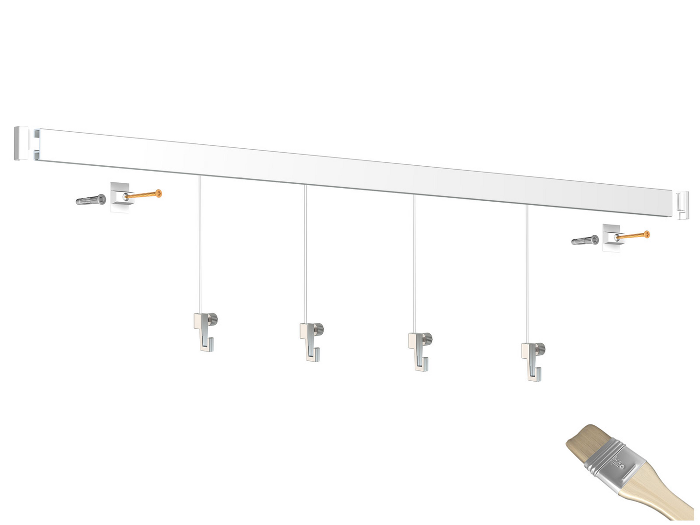 Seinälistasetti Pisla Easy valk/maalattava 600 cm