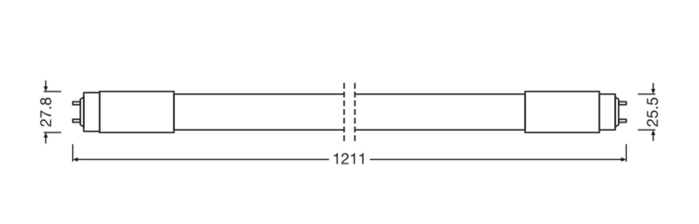 Led-valoputki OSRAM SubstiTUBE T8 UN 1200mm 2000lm 6500K G13