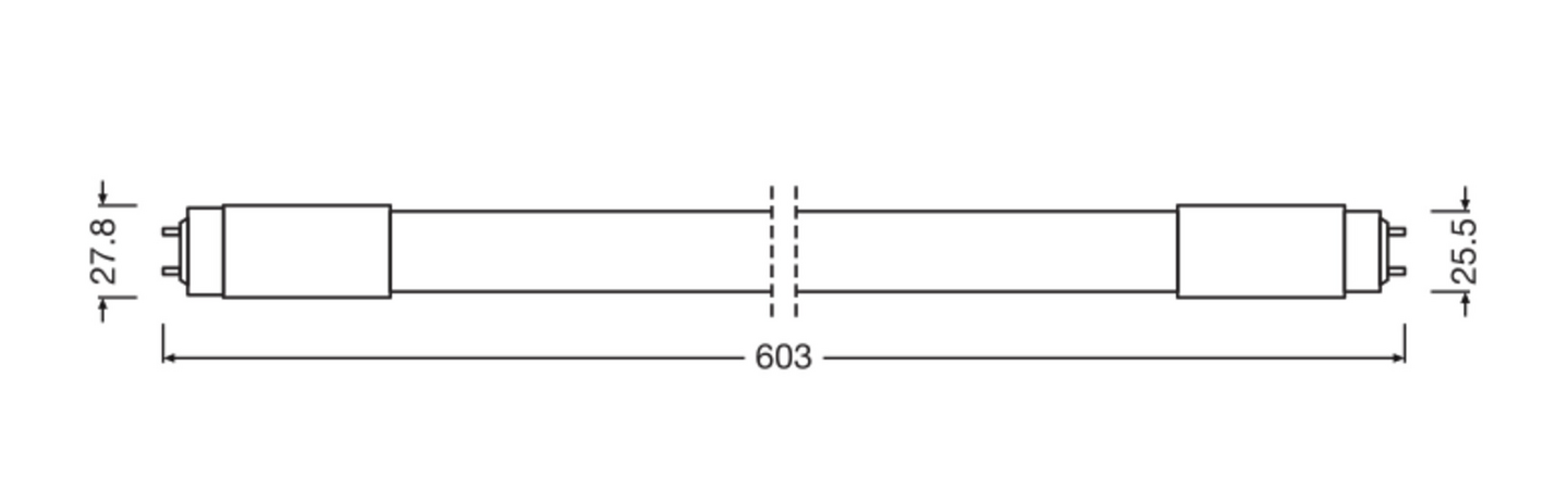 Led-valoputki OSRAM SubstiTUBE T8 UN 600mm 900lm 6500K G13