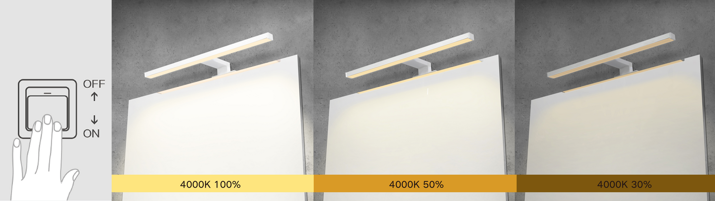 Kylpyhuonevalaisin Cello Spa Capo 500mm 600lm led valkoinen IP44 himmennettävä