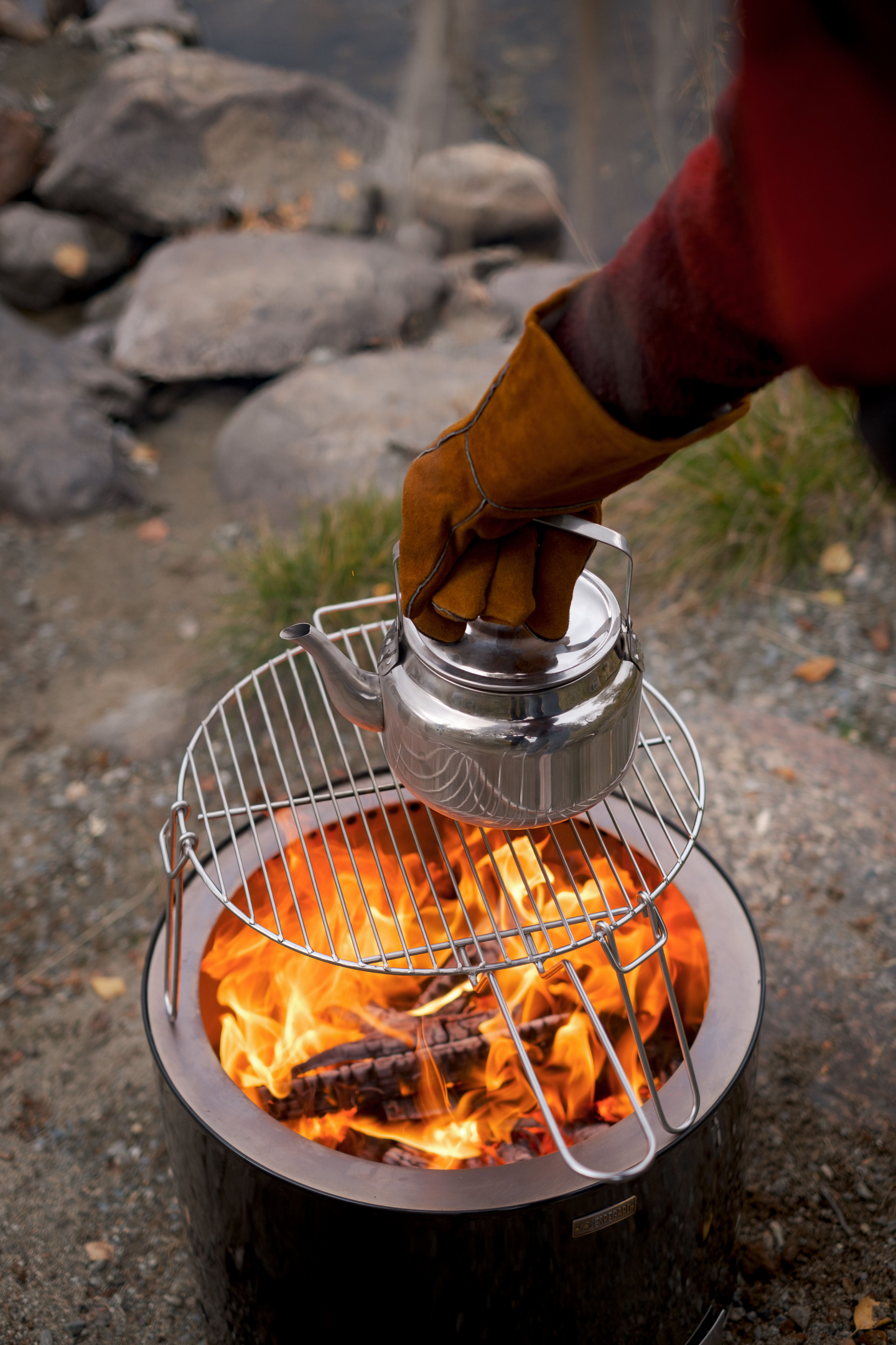Grillauskäsineet Espegard mokkanahkaa ruskea One Size