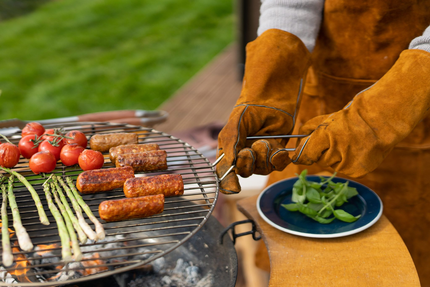 Grillauskäsineet Espegard mokkanahkaa ruskea One Size