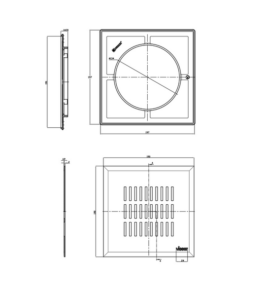 Neliökansi Vieser 197x197 Link muovikehys