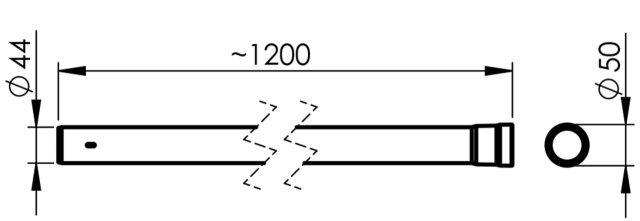 Putki Allaway 1,2m PP halkaisija 44mm 80541