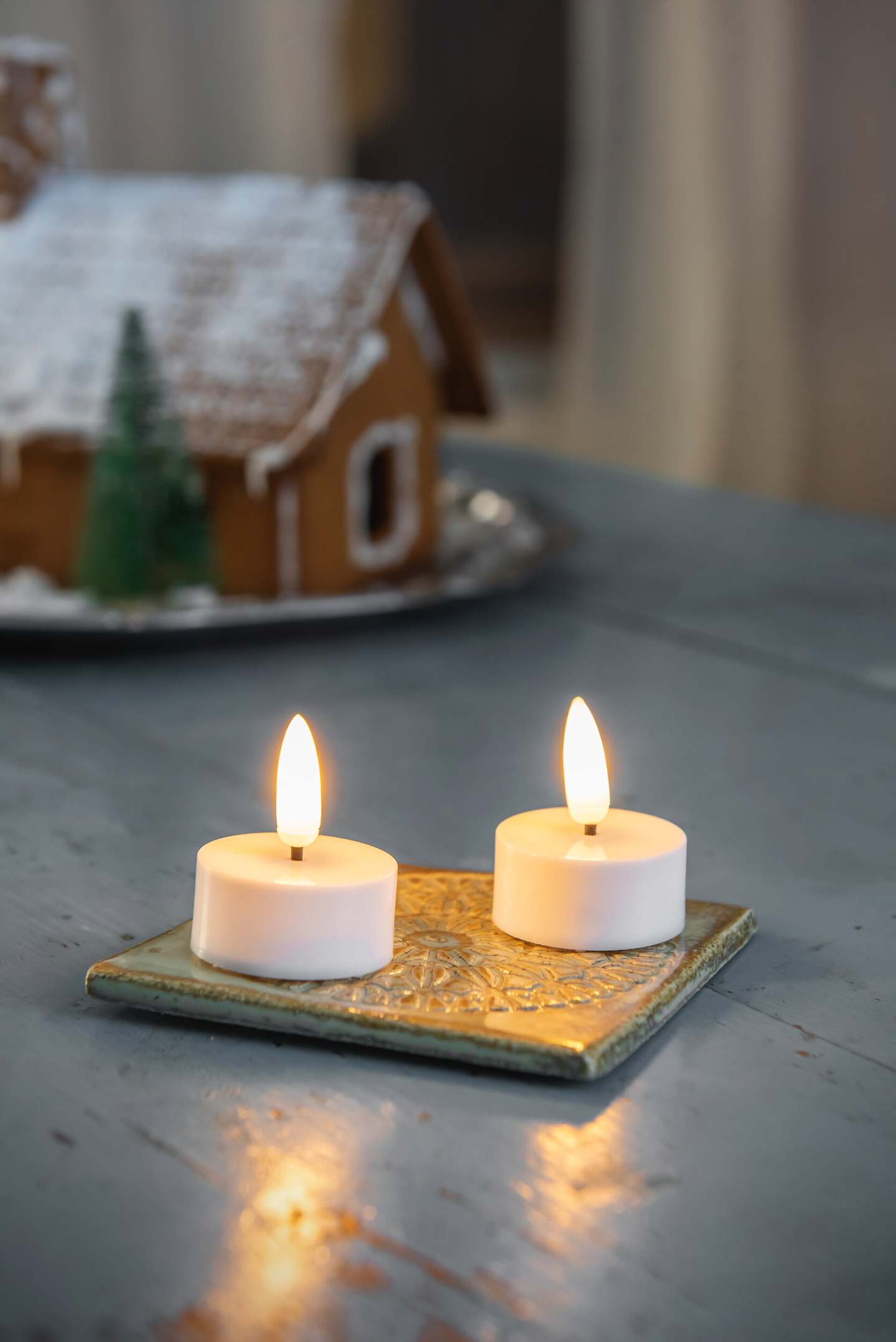 Led-minikynttilä Airam Roosa nauha 4kpl