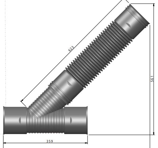 Sadevesiputken säätöhaara 110x110 0-90 astetta SN8
