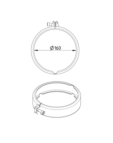 Liitospanta Blücher ruostumaton teräs 160mm