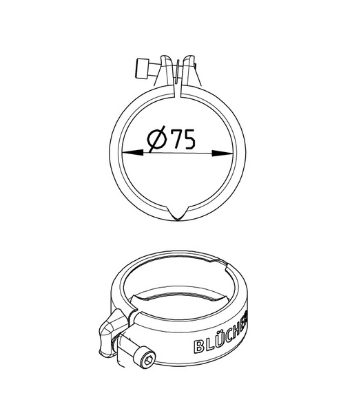 Liitospanta Blücher ruostumaton teräs 75mm