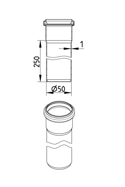 Muhviputki Blücher haponkestävä teräs 50x250 S