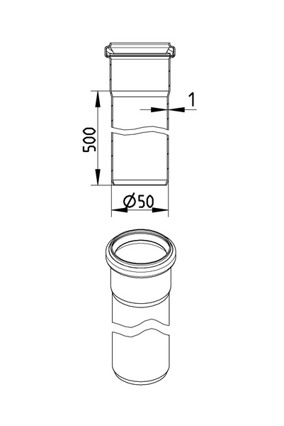 Muhviputki Blücher haponkestävä teräs 50x500 S