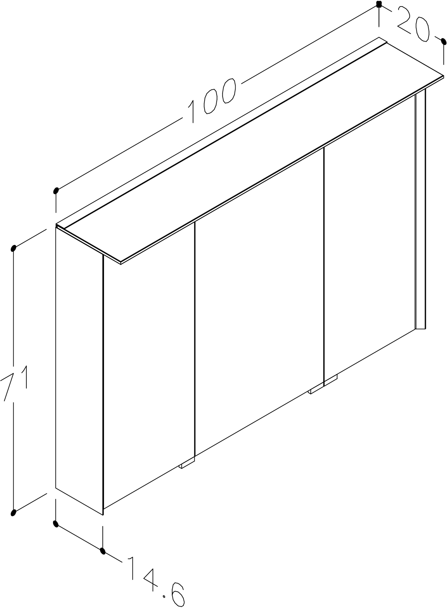 Peilikaappi Cello Bay LED L100 S14,6 K71 cm greige IP44 pistorasia