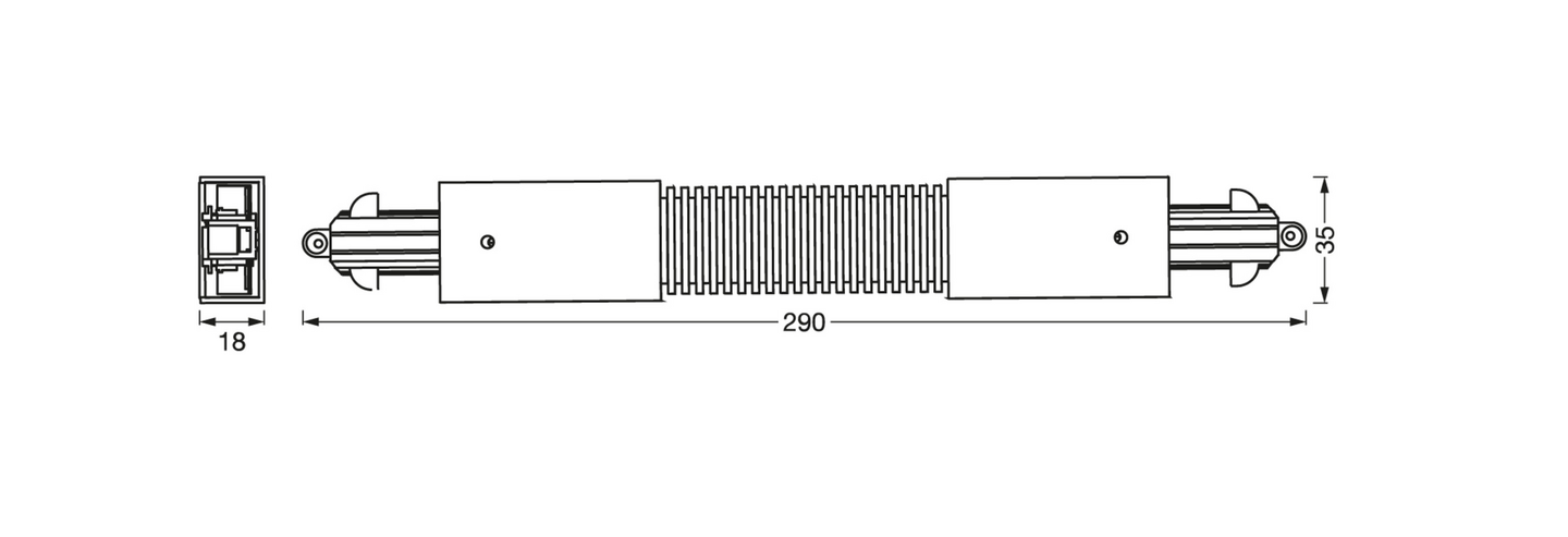 Kiskovalaisin jatkoliitin LEDVANCE Tracklight Flexible kosketinkiskoon valkoinen