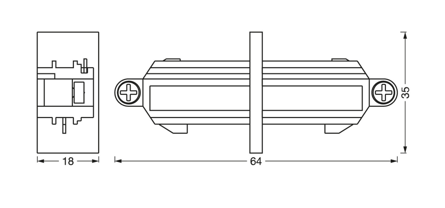 Kiskovalaisin jatkoliitin LEDVANCE Tracklight Linear kosketinkiskoon musta