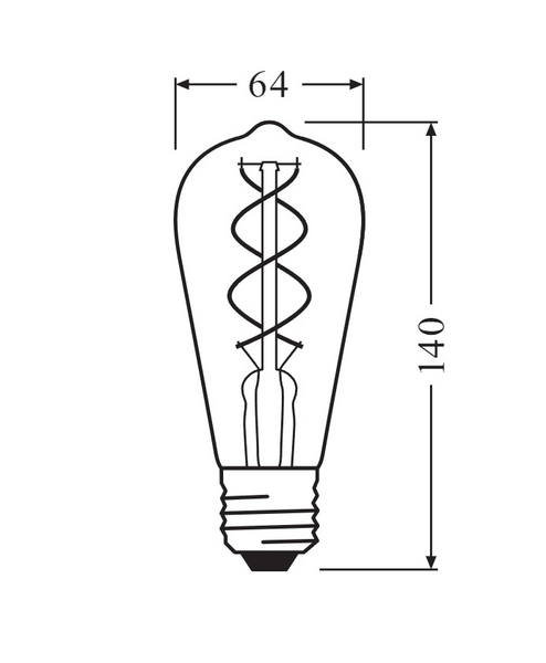 Led-lamppu OSRAM Vintage 1906 Edison Fil 300lm 820 E27 kulta