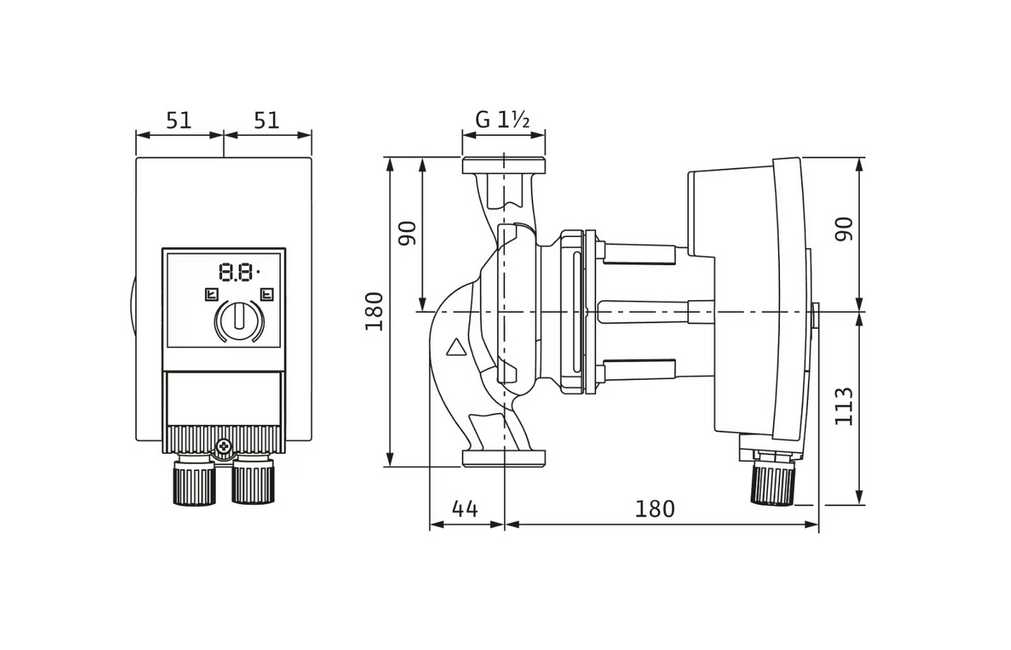 Lämpöjohtopumppu Wilo Yonos Maxo 25/0,5-7 Pn10