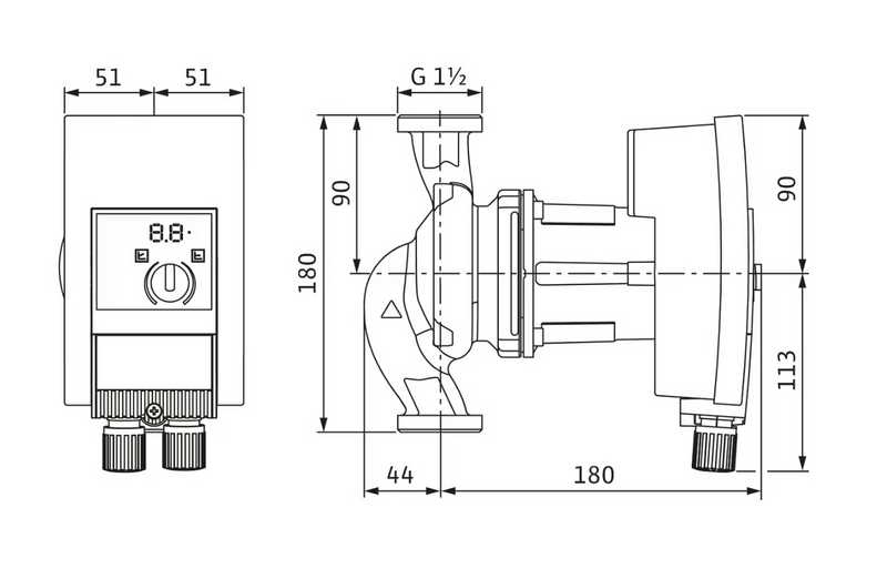 Lämpöjohtopumppu Wilo Yonos Maxo 25/0,5-10 Pn10