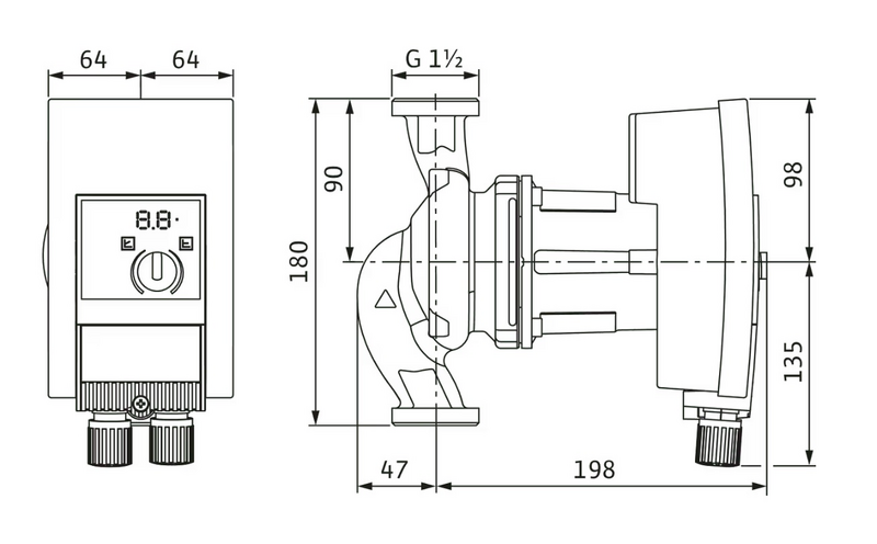 Lämpöjohtopumppu Wilo Yonos Maxo 25/0,5-12 Pn10