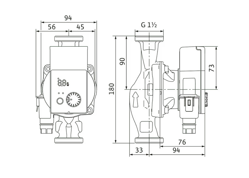 Lämpöjohtopumppu Wilo Yonos Pico 25/1-6-(eu180)