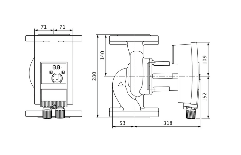 Lämpöjohtopumppu Wilo Yonos Maxo 50/0,5-12 PN6/10