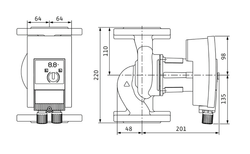 Lämpöjohtopumppu Wilo Yonos Maxo 40/0,5-8 Pn10