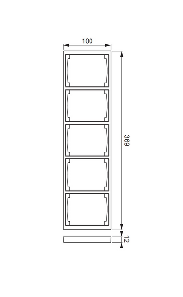 Peitelevy ABB IMPRESSIVO 5os IP21 100mm musta