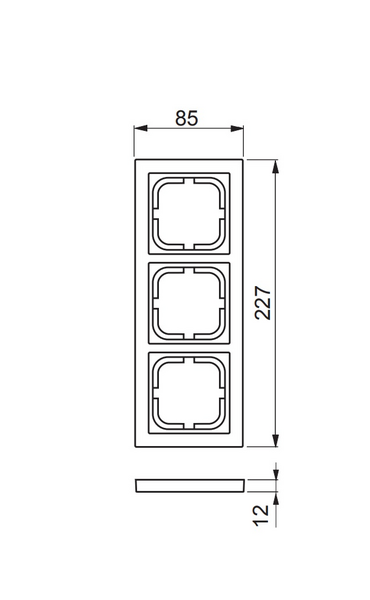 Peitelevy ABB IMPRESSIVO 3os IP21 85mm musta